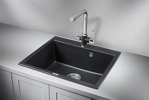 Кухонная мойка Granula 6001, ШВАРЦ (чёрный металлик), кварц 600х520 Кухонная мойка Granula 6001, ШВАРЦ (чёрный металлик), кварц 600х520