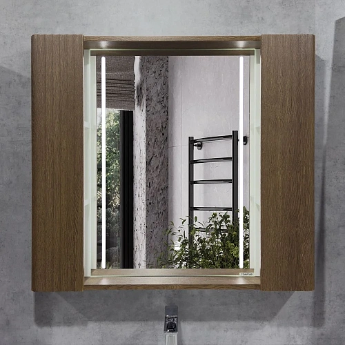 Зеркальный шкаф Comforty Ангара-90 00-00019939 дуб темно-коричневый с LED подсветкой и антизапотеванием Зеркальный шкаф Comforty Ангара-90 00-00019939 дуб темно-коричневый с LED подсветкой и антизапотеванием