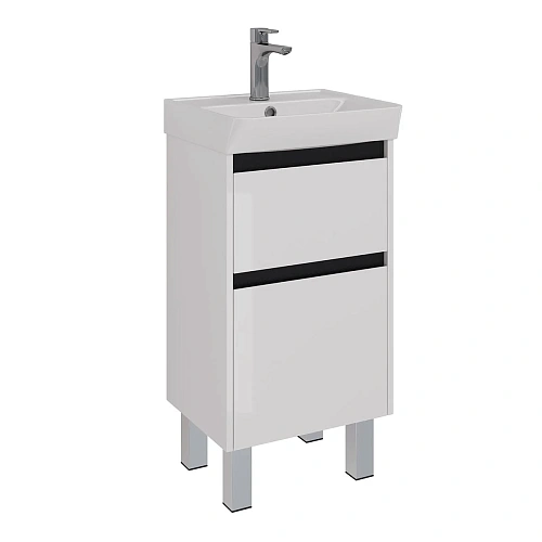 Тумба под раковину Lemark COMBI 45 см подвесная/напольная, черный/белый LM03C45T-black Тумба под раковину Lemark COMBI 45 см подвесная/напольная, черный/белый LM03C45T-black