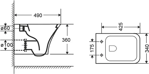 Комплект Унитаз подвесной STWORKI Монтре MO-01up безободковый + Система инсталляции для унитазов STW 555201 Комплект Унитаз подвесной STWORKI Монтре MO-01up безободковый + Система инсталляции для унитазов STW 555201