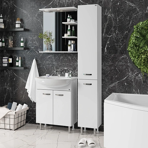 Тумба под раковину Onika Коралл 60 см 106149 напольная, белая (для Уют 60) Тумба под раковину Onika Коралл 60 см 106149 напольная, белая (для Уют 60)