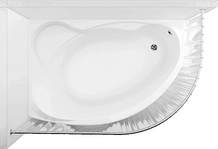 Карниз для ванны Aquanet Capri полукруглый 170х110 00156492 Карниз для ванны Aquanet Capri полукруглый 170х110 00156492