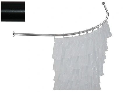 Карниз для ванны Aquanet Bali полукруглый 150x150 черный 00241489 Карниз для ванны Aquanet Bali полукруглый 150x150 черный 00241489