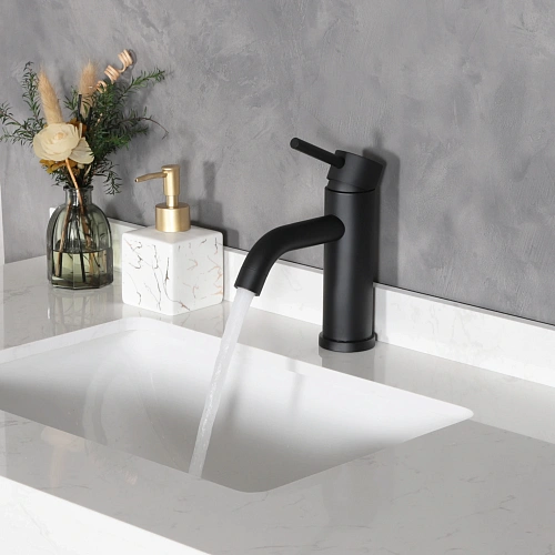 Смеситель для раковины Gid Inga SS096-BM-K SS096BMK черный матовый Смеситель для раковины Gid Inga SS096-BM-K SS096BMK черный матовый