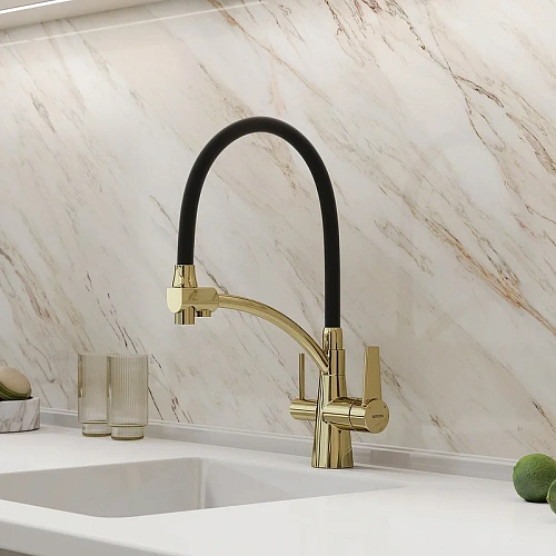 Смеситель для кухни Sancos Eri SC4001ZG под фильтр, полированное золото Смеситель для кухни Sancos Eri SC4001ZG под фильтр, полированное золото