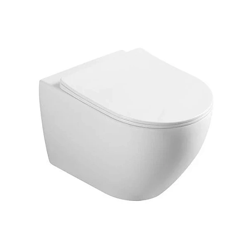 Унитаз подвесной CeramaLux 2196 -1 белый с крышкой микролифт Унитаз подвесной CeramaLux 2196 -1 белый с крышкой микролифт