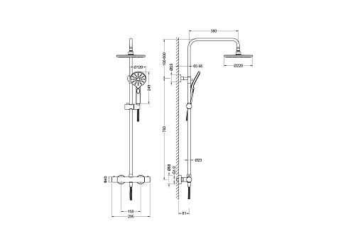 Душевая система Aquatek Европа AQ2343BGM черный хром шлифованный Душевая система Aquatek Европа AQ2343BGM черный хром шлифованный