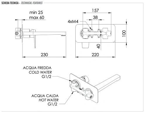 Смеситель для раковины Remer Dream D15L Смеситель для раковины Remer Dream D15L