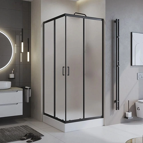 Душевой уголок BelBagno UNO-195-A-2-90-P-NERO 900x900 мм Душевой уголок BelBagno UNO-195-A-2-90-P-NERO 900x900 мм