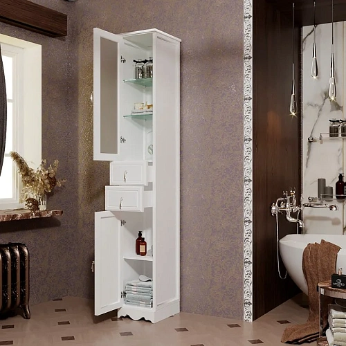 Шкаф-пенал Opadiris Риспекто 30, белый матовый, левый, вар. 2 00-00005832 Шкаф-пенал Opadiris Риспекто 30, белый матовый, левый, вар. 2 00-00005832