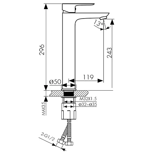 Смеситель для раковины Kaiser Cezar 05111 Смеситель для раковины Kaiser Cezar 05111