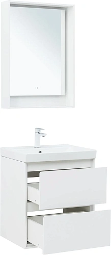 Тумба под раковину Aquanet Милан 60 белый глянец 00336367 подвесная Тумба под раковину Aquanet Милан 60 белый глянец 00336367 подвесная