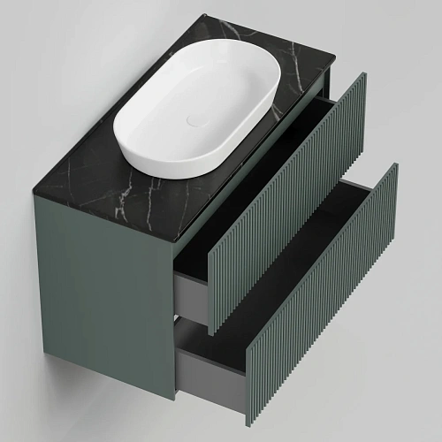 Тумба под раковину La Fenice Terra Twin Grigio 100 см FNC-01-TER-G-100-2 серо-зеленая матовая Тумба под раковину La Fenice Terra Twin Grigio 100 см FNC-01-TER-G-100-2 серо-зеленая матовая