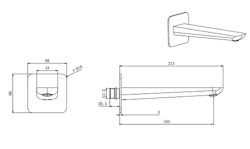 Излив Aquatek ВЕГА AQ1041MB черный матовый Излив Aquatek ВЕГА AQ1041MB черный матовый