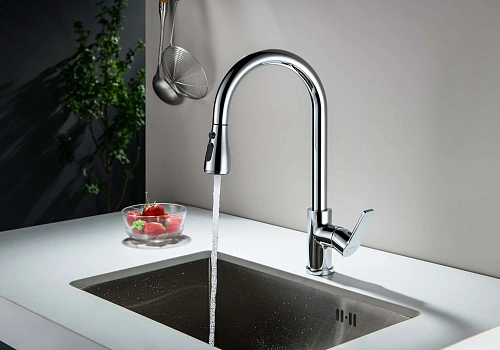 Смеситель для кухни Aquatek ЛУГАНО AQ1784CR с вытяжным изливом, хром Смеситель для кухни Aquatek ЛУГАНО AQ1784CR с вытяжным изливом, хром