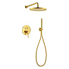 Душевая система CEZARES ECO-DSET-BORO встраиваемая, верхний душ диаметр 25 см, ручной душ со шлангом, штуцером и держателем, брашированное золото