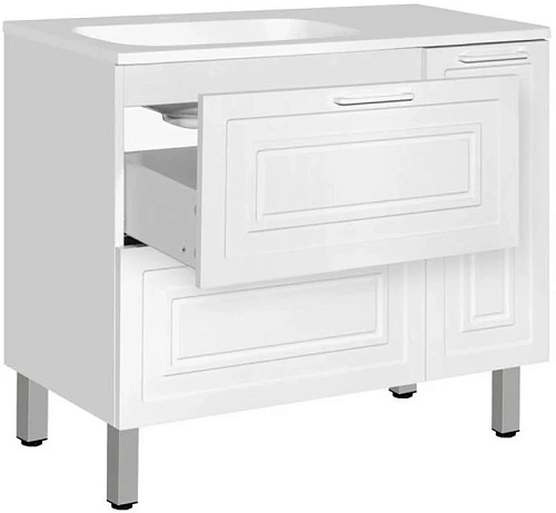 Тумба под раковину Style Line Альба (2 ящ./корзина) Барселона 90 Левая, Люкс, белый, PLUS ЛС-000010052 Тумба под раковину Style Line Альба (2 ящ./корзина) Барселона 90 Левая, Люкс, белый, PLUS ЛС-000010052