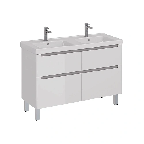 Тумба под раковину Lemark BUNO 125 см подвесная/напольная, серый/белый LM04B125T Тумба под раковину Lemark BUNO 125 см подвесная/напольная, серый/белый LM04B125T