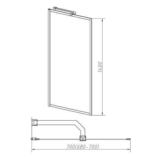 Шторка на ванну Vincea VSB-41700FLGM, 700x1400, вороненая сталь, стекло рифленое Шторка на ванну Vincea VSB-41700FLGM, 700x1400, вороненая сталь, стекло рифленое