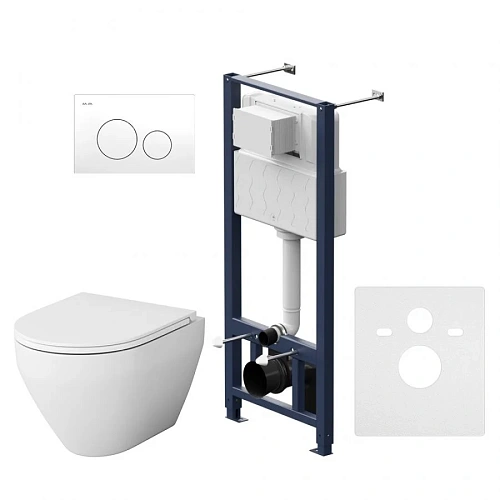 Комплект инсталляции AM.PM Spirit V2.0 IS49001.701700 с унитазом, сиденьем микролифт и клавишей Комплект инсталляции AM.PM Spirit V2.0 IS49001.701700 с унитазом, сиденьем микролифт и клавишей