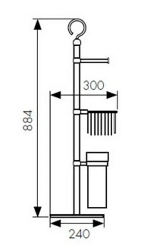 Стойка аксессуаров Kaiser бронза нерж KH-4615 Стойка аксессуаров Kaiser бронза нерж KH-4615