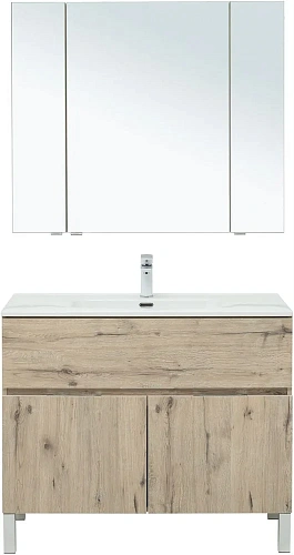 Комплект мебели Aquanet Алвита New 100 1 ящик, 2 дверцы, дуб веллингтон белый 00274115 Комплект мебели Aquanet Алвита New 100 1 ящик, 2 дверцы, дуб веллингтон белый 00274115