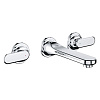 Картинка анонса товара «смеситель для раковины grohe veris на 3 отверстия (вынос 170 мм), хром (20181000) внешняя часть»