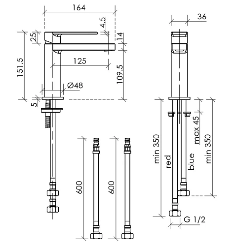 Смеситель для раковины Sancos Studio SC9015MB черный матовый Смеситель для раковины Sancos Studio SC9015MB черный матовый