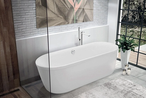 Ванна отдельностоящая CEZARES METAURO-Central-180-80-40-W-MATT 1800x800 белый матовый Ванна отдельностоящая CEZARES METAURO-Central-180-80-40-W-MATT 1800x800 белый матовый