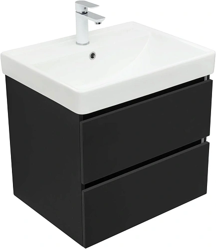 Тумба под раковину Aquanet Вега 2.0 60 черный 00337953 подвесная Тумба под раковину Aquanet Вега 2.0 60 черный 00337953 подвесная
