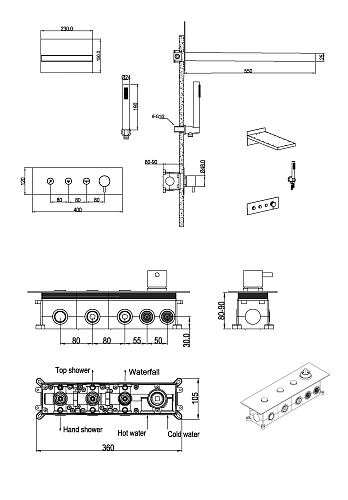 Душевая система Boheme Fusion 130-CB встраиваемая Copper Brushed Душевая система Boheme Fusion 130-CB встраиваемая Copper Brushed