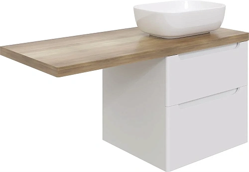 Комплект мебели STWORKI Берген 60 белая со светлой столешницей 122, раковина Moduo 50 Square, L 5497 549711 Комплект мебели STWORKI Берген 60 белая со светлой столешницей 122, раковина Moduo 50 Square, L 5497 549711