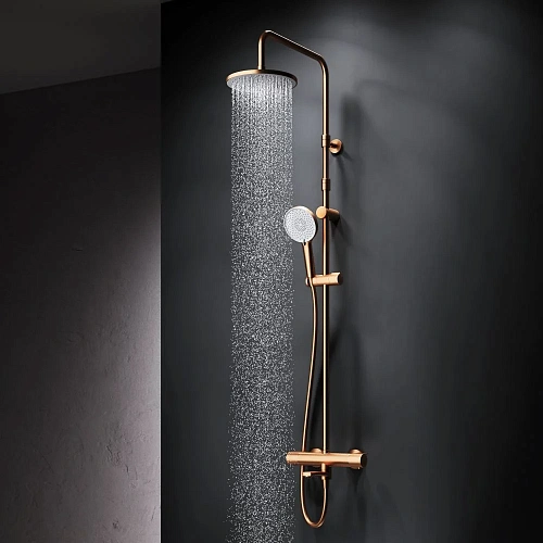 Душевая система AM.PM X-Joy F0785A544 с термостатом, верхний душ 220мм, розовое золото Душевая система AM.PM X-Joy F0785A544 с термостатом, верхний душ 220мм, розовое золото