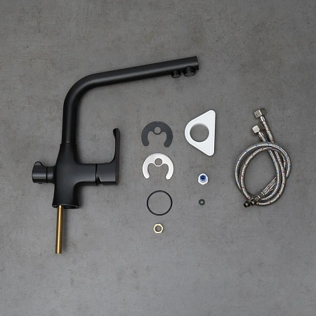 Смеситель для кухни Lemark Ursus LM7258BL с подключением к фильтру, черный матовый Смеситель для кухни Lemark Ursus LM7258BL с подключением к фильтру, черный матовый