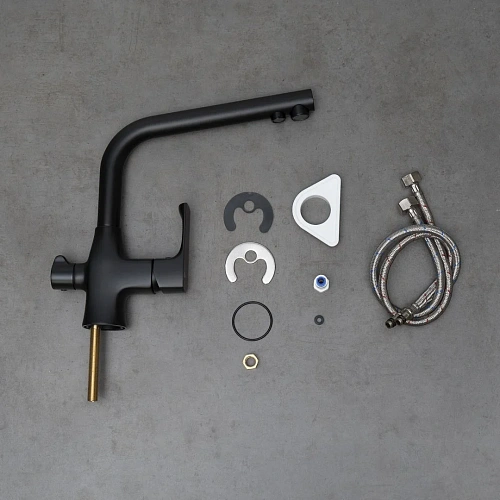 Смеситель для кухни Lemark Ursus LM7258BL с подключением к фильтру, черный матовый Смеситель для кухни Lemark Ursus LM7258BL с подключением к фильтру, черный матовый