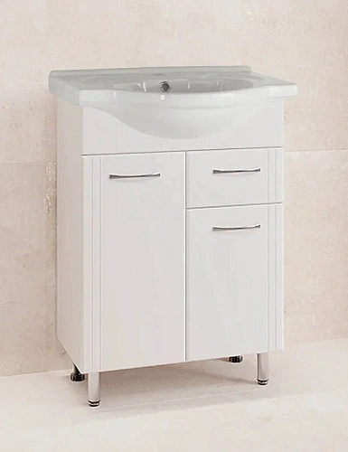 Тумба под раковину Style Line Эко Стандарт 58 ЛС-00002469 напольная, белый Тумба под раковину Style Line Эко Стандарт 58 ЛС-00002469 напольная, белый