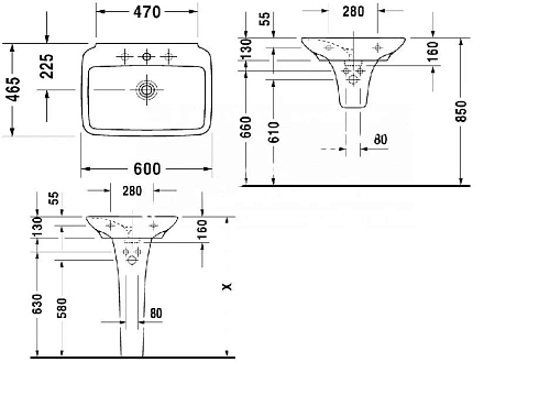 Раковина Duravit Pura Vida 2700600000 60 см Раковина Duravit Pura Vida 2700600000 60 см