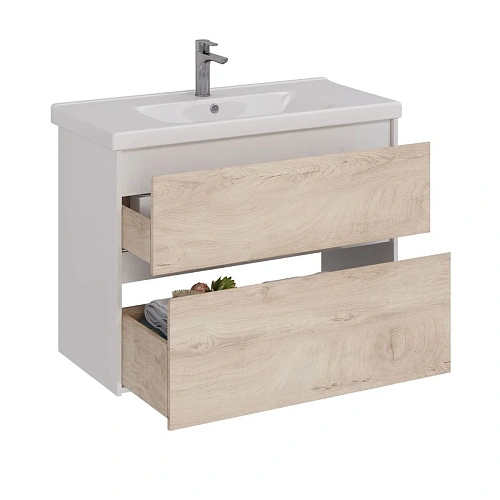Тумба под раковину Lemark COMBI 100 см подвесная/напольная, дуб кантри/белый LM03C100T-dub Тумба под раковину Lemark COMBI 100 см подвесная/напольная, дуб кантри/белый LM03C100T-dub