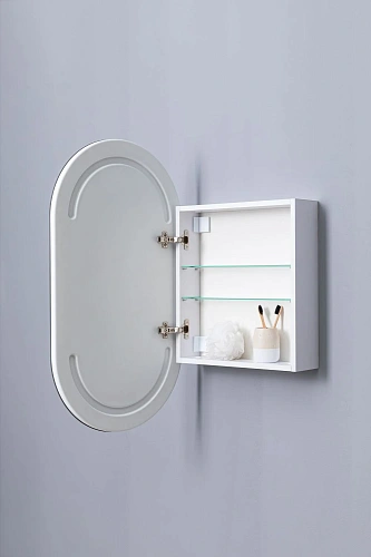 Зеркальный шкаф Aquanet Монте 50 00344787белый, с LED подсветкой Зеркальный шкаф Aquanet Монте 50 00344787белый, с LED подсветкой