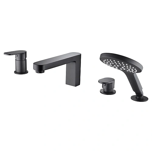 Смеситель на борт ванны WasserKRAFT Elbe 7455 на 4 отверстия черный Смеситель на борт ванны WasserKRAFT Elbe 7455 на 4 отверстия черный