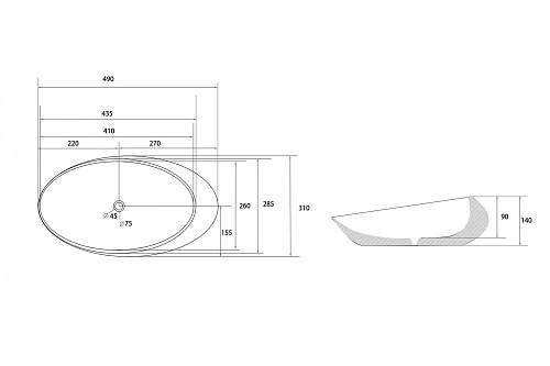 Раковина ABBER Bequem AC2107 накладная, белая Раковина ABBER Bequem AC2107 накладная, белая