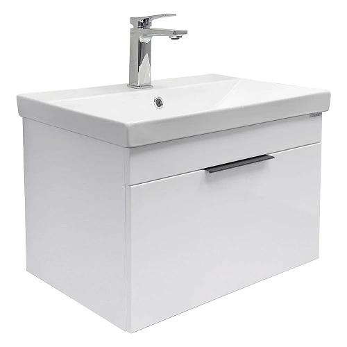 Тумба с раковиной Comforty Кама-60П 00-00018655 белый глянец раковина Comforty CF19696BX-60 Тумба с раковиной Comforty Кама-60П 00-00018655 белый глянец раковина Comforty CF19696BX-60