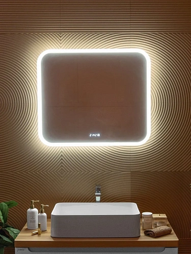 Зеркало Silver mirrors СТИВ-4 700x680 Сенсорный выключатель + ЧАСЫ ФР-00001699 Зеркало Silver mirrors СТИВ-4 700x680 Сенсорный выключатель + ЧАСЫ ФР-00001699