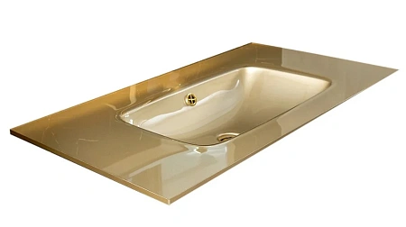 Раковина Armadi Art 852-100-Light Gold стекло 100см моноблок Светлое золото Раковина Armadi Art 852-100-Light Gold стекло 100см моноблок Светлое золото