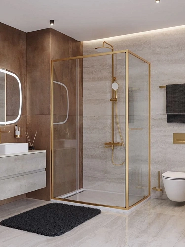 Душевой уголок CEZARES LUX-AH-FS-11-120/90-C-BORO 120x90 см, профиль брашированное золото, стекло прозрачное Душевой уголок CEZARES LUX-AH-FS-11-120/90-C-BORO 120x90 см, профиль брашированное золото, стекло прозрачное