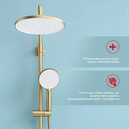 Душевая система Raglo R20.26.03, золотой сатин Душевая система Raglo R20.26.03, золотой сатин