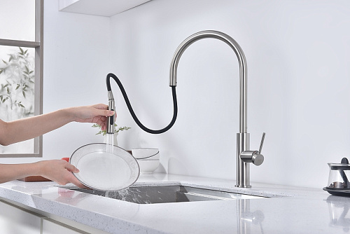 Смеситель для кухни Paulmark Senso брашированная сталь Se215180-BS Смеситель для кухни Paulmark Senso брашированная сталь Se215180-BS