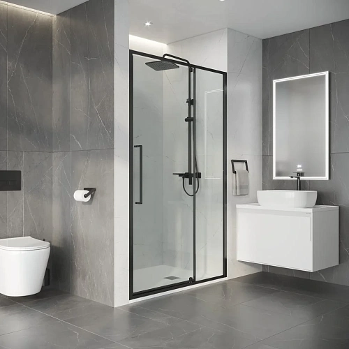 Душевая дверь Niagara Nova NG-35-11AGR (110х195) распашная, графит, стекло прозрачное Душевая дверь Niagara Nova NG-35-11AGR (110х195) распашная, графит, стекло прозрачное