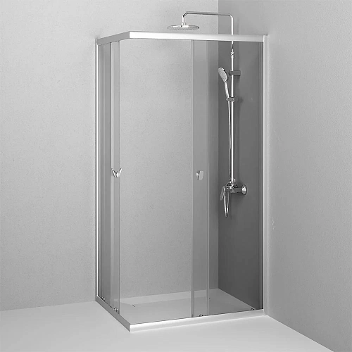 Душевой уголок AM.PM Sunny W87G-403-10080-MT 100x80 серебро, стекло прозрачное Душевой уголок AM.PM Sunny W87G-403-10080-MT 100x80 серебро, стекло прозрачное