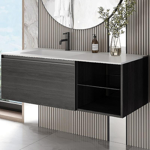 Тумба под раковину Armadi Art QUATRO 6 120см (80+40) OAK ANTHRACITE профиль ANTHRACITE 790-M6-120-OA-A Тумба под раковину Armadi Art QUATRO 6 120см (80+40) OAK ANTHRACITE профиль ANTHRACITE 790-M6-120-OA-A